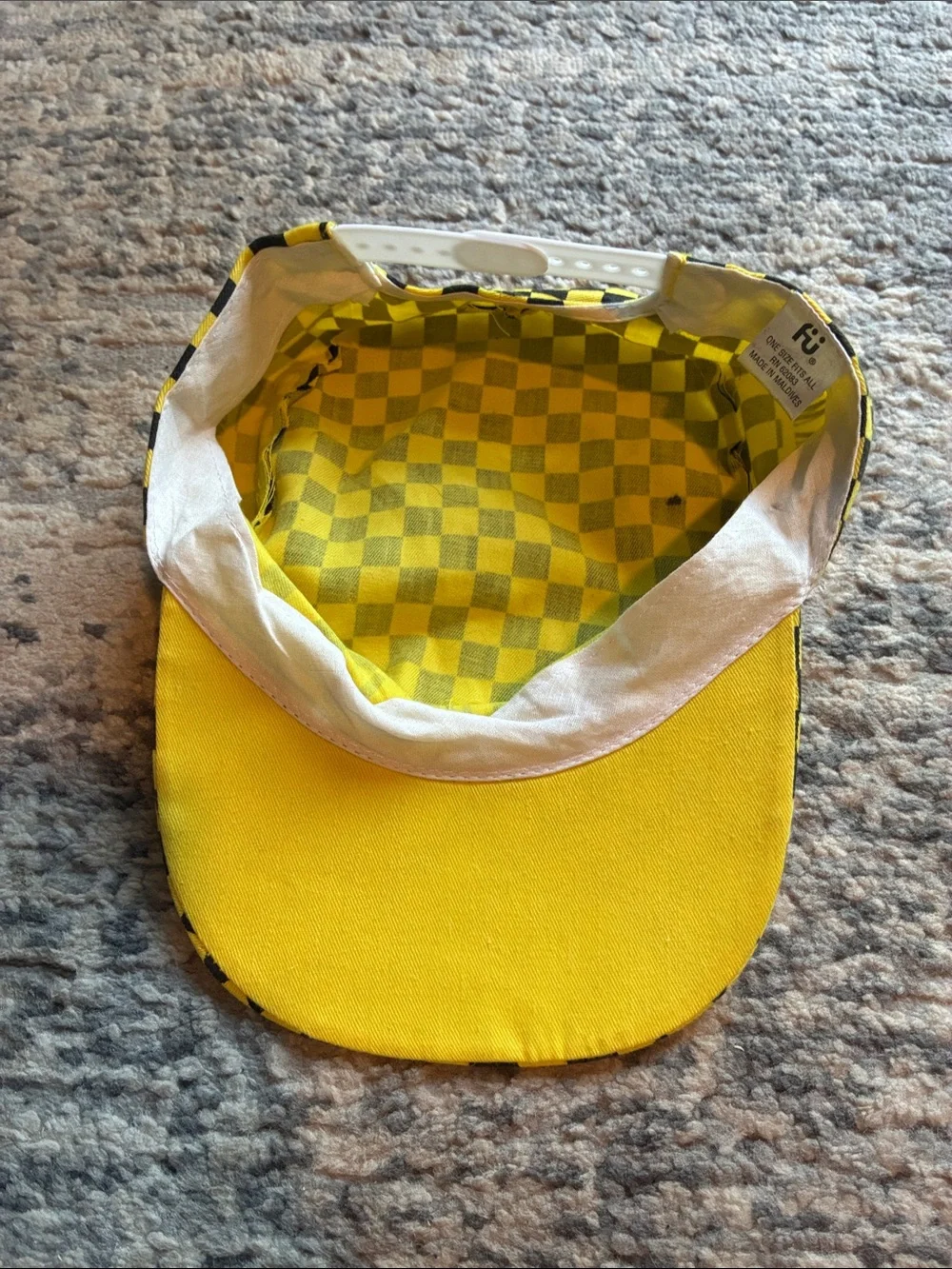 New York New York Checkerboard Yellow Black Cap